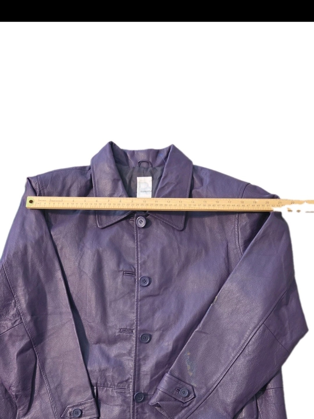 Roaman's Purple Leather Button-Front Jacket - Picture 8 of 13